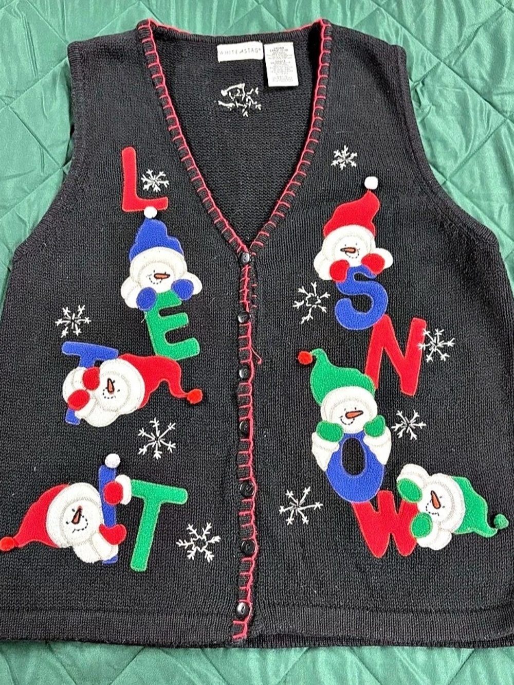 White Stag 90’s VTG Women’s Christmas Holiday Sweater Vest Size Large 12/14